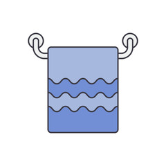 bathroom towels icon in color, isolated on white background 