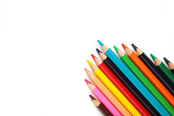 Naklejka premium Color pencils isolated on white background.Close up.