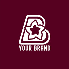 Letter B logo icon design template elements illustration vector with flower silhouette as natural element isolated on dark background perfect for your non profit organization logo