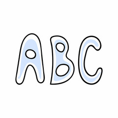 alphabet in doodle style