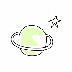 planet saturn in doodle style © Семионова Светлана