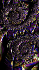 Artistic and imaginative digitally designed abstract 3D fractal background