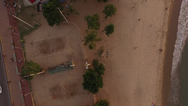 Up view of Fortaleza city beach Beira Mar in the sunset.