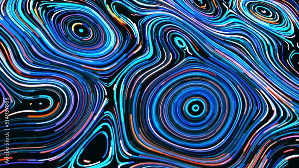 Poster animated spiral background. fire and ice. maze rotating in circle. pattern chaotic waves, lines. ene