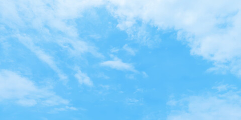 Decorative, clear and fresh morning sky background with clouds cape, Abstract blue sky background of summer season with small clouds, fluffy and blurry summer sky background for wallpaper and design.