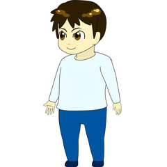 ちびキャラのイラスト（男・横向き）