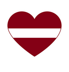 latvian flag in heart shape symbol