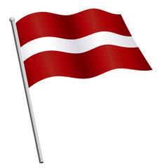 flag of latvia waving on flagpole