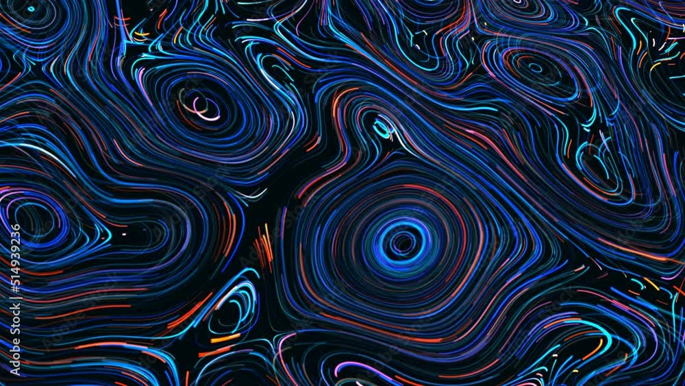 Poster animated spiral background. fire and ice. maze rotating in circle. pattern chaotic waves, lines. ene