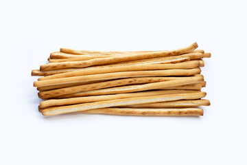 Bread sticks on white background