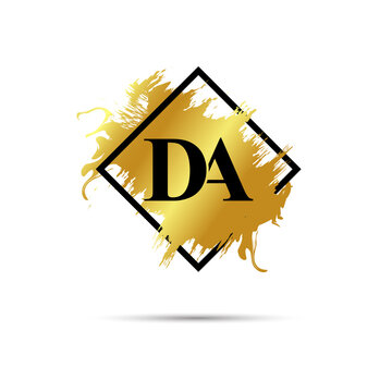 Gold DA logo symbol vector art design
