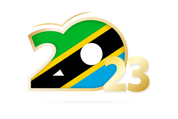 Year 2023 with Tanzania Flag pattern.