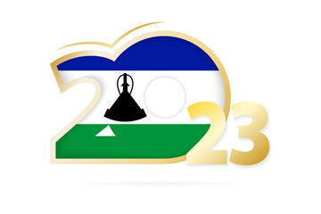 Year 2023 with Lesotho Flag pattern.