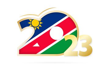Year 2023 with Namibia Flag pattern.