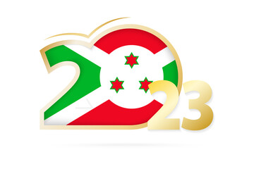 Year 2023 with Burundi Flag pattern.