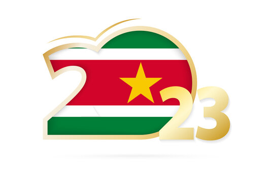 Year 2023 with Suriname Flag pattern.