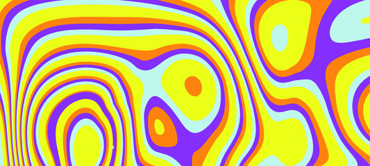 Fototapeta na wymiar Hippie 1960s-style wallpaper design in a psychedelic trippy mood.