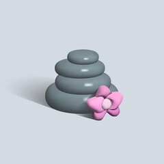 Fototapeta na wymiar hot stones for massage isolated vector 3d icon