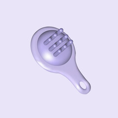 hair brush isolated vector 3d icon