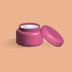 cosmetic cream isolated vector 3d icon. skin cream in container 3d icon