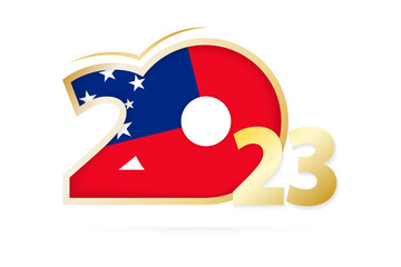 Year 2023 with Samoa Flag pattern.