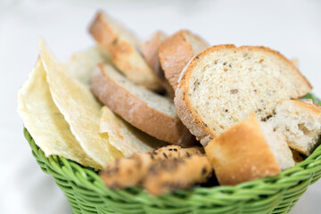 Basket with fresh bread