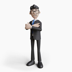 3d render of character businessman with poses isolated on white background.