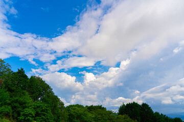 Obraz premium 美しい青空と雲の背景素材