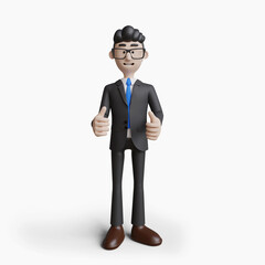 3d render of character businessman with poses isolated on white background.