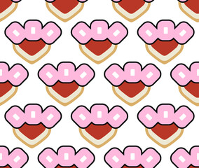 Retro Geometric Style Floral Abstract Seamless Pattern Trendy Fashion Colors Minimal Concept Perfect for Allover Fabric Print or Wrapping Paper Isolated