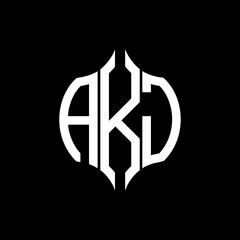 AKJ letter logo. AKJ best black background vector image. AKJ Monogram logo design for entrepreneur and business. © image