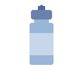 Sport water bottle icon. Plastic fitness bottle. Vector flat illustration 