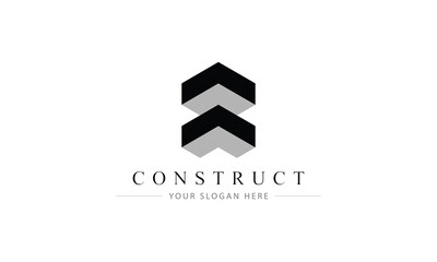 Modern construction logo design template. Design for architecture, planning, structure, industry, construct, build, real estate and property.