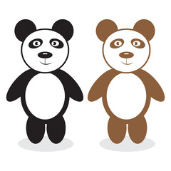 bear animal cartoon character vector illustration, panda wildlife