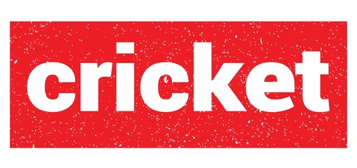 cricket text written on red stamp sign.