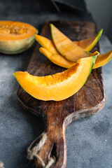 melon fruit charente french sweet juicy dessert fresh healthy meal food snack diet on the table copy space food background 