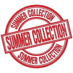 SUMMER COLLECTION written word on red stamp sign