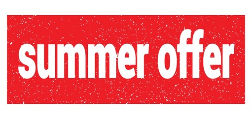 summer offer text written on red stamp sign.