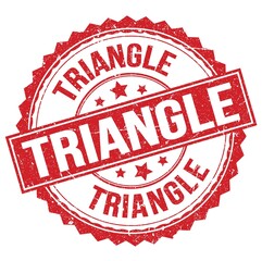 TRIANGLE text on red round stamp sign