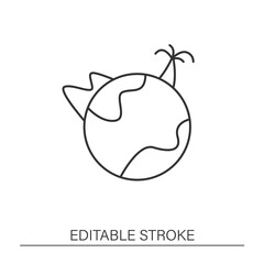 Rest and travel line icon.Global trip. Vacation. Rest and travel concept. Isolated vector illustration. Editable stroke