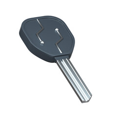 Crypto key 3d rendering icon. Isolated on white.