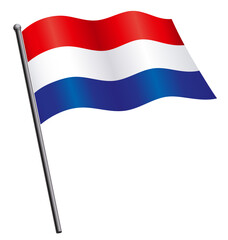 dutch holland netherlands flag flying on flagpole