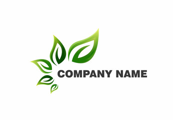 Logos of green leaf ecology nature element vector icon