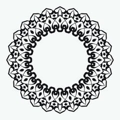 circle frame black color isolated on white background