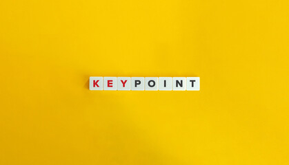Key Point Text on Letter Tiles on Yellow Background. Minimal Aesthetics.