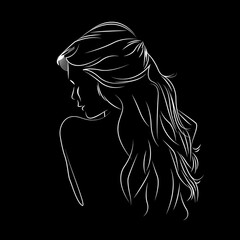 Beautiful girl from back for background 