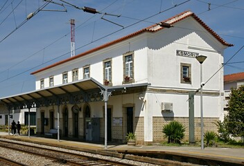 Traditional train Station in Esmoriz, Aveiro - Portugal 