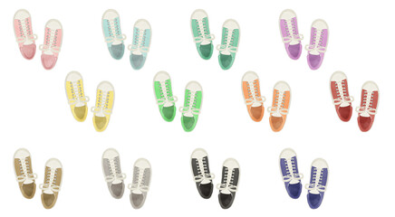 Illustration set of cute sneakers