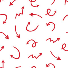 Hand drawn arrows seamless pattern. Creative abstract background. Vector illustration.