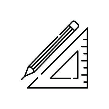 recommend clip art: Line symbol - Pen and ruler. Vector design